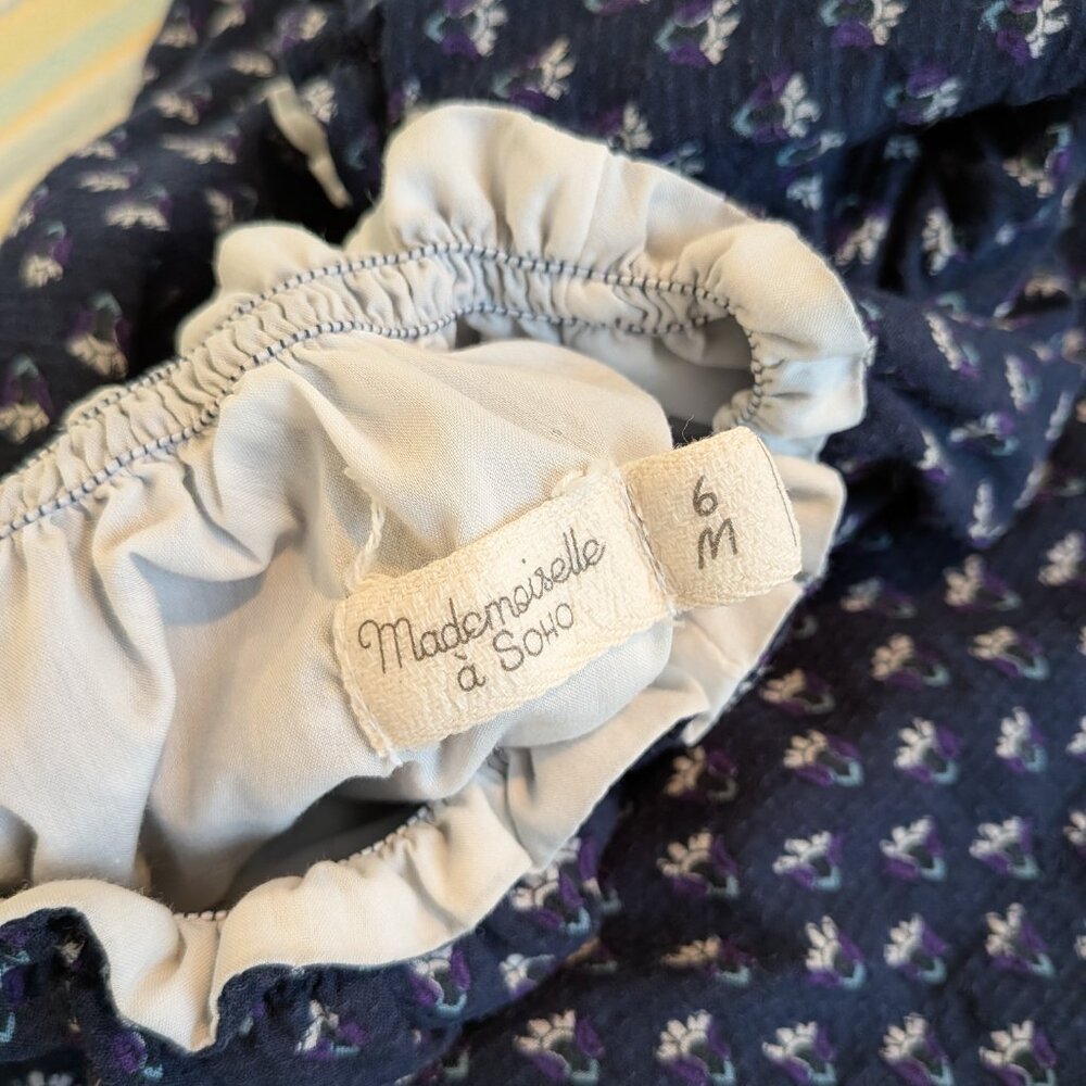 ⭐ Mademoiselle a Soho blue floral dress size 6 months - Picture 3 of 6
